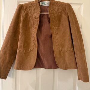 Vintage Tan Faux Suede Blazer